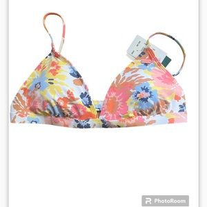 Roxy bikini top Size Large floral print padded NWT